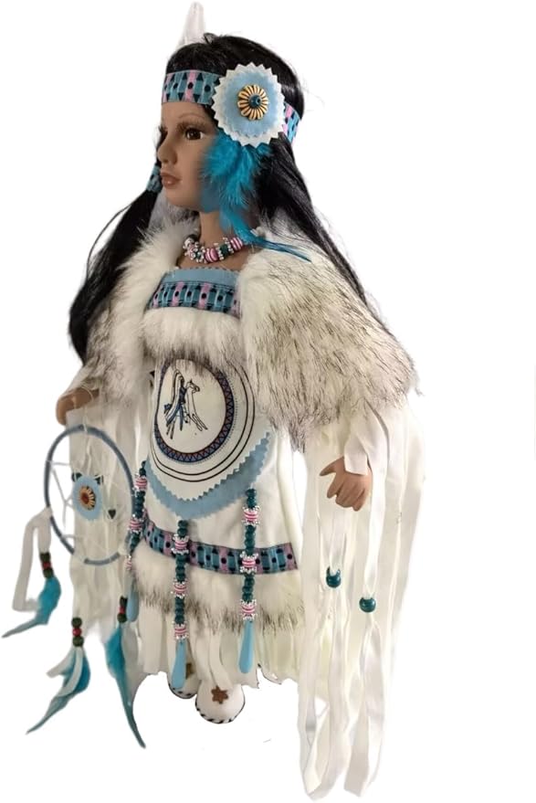 KINNEX COLLECTIONS SINCE 1997 16" Collectible Native American Indian Porcelain Doll (ZIHNA) D16686