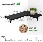 NATURE'S SOURCE Corner Floating Shelves Set of 4, Corner Shelves Wall Mounted, for Bedroom Kitchen Living Room Bathroom Office- Gothic Style (Black, Set of 4)