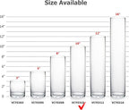 WGVI Quality Thick Weighted Clear Cylinder Glass Vases, 3" W x 10" H, Flower Bud Vase Skinny Narrow Floral Bouquet Container Centerpieces Tabletop Pen Brush Holder, Bulk Wholesale, 18 Pieces