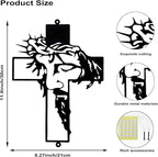 Goodangie00 Black Jesus Wall Cross Decor - 11.8" Metal Crucifix Wall Art Christian Hanging Decoration for Home Living Room, Church, Entryway, Prayer Room, Blessed Religious Easter Gift