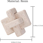 3-Link Knot Resin Travertine Decor, Coffee Table Decor, Book Shelf Entry Table Decoration, Boho Decorative Objects, Aesthetic Accents for Modern Rustic Office Living Room Home Décor