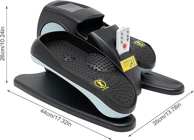 Portable Pedal Exerciser 5 Speed Gears Electric Elliptical Trainer with Remote Control and LCD Screen Under Desk Bike Pedal Exerciser for Home, Training Room, Offices
