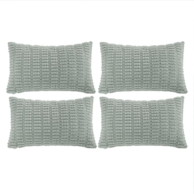 Fancy Homi 4 Packs Decorative Throw Pillow Covers for Living Room Couch Bed, Modern Farmhouse Boho Home Décor Accent Cushion Case, 24" x 12", Grey Blue