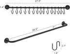 Mkono Hat Rack for Wall Baseball Cap Organizer Hanger with 30 Hooks Modern Metal Hat Holder Wall-Mounted Caps Display for Closet Door Bedroom Entryroom Laundry, Set of 2 (Black, Medium)