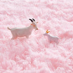 FJZFING Pink Round Rug Ultra-Soft Plush Modern 5x5 Circle Area Rug for Kid's Bedroom, Fluffy Shag Circular Rug for Nursery Room, Non-Slip Home Decor Cute Pink Carpet for Teen's Room