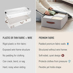 Under Bed Storage Container – Foldable Underbed Storage Bin for Clothes & Bedding, Premium Canvas Storage Box with Lid, Low Profile 8″ Organizer with Handles