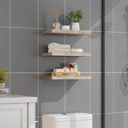 RALGEND Floating Shelves for Wall, 1.5" Thick Wall Shelf Set of 3 with Invisible Brackets, 15.7L x 7.9W Hanging Book Shelves Farmhouse Home Decor for Bathroom, Living Room, Bedroom, Greige 4301BJP3BG