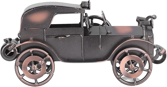 Vintage Car Model Metal Bronze Classic Exquisite Home Decorative Handicraft Ornament, Antique Car Decor for Living Room Office Shelf, Retro Toy Collectible Gift