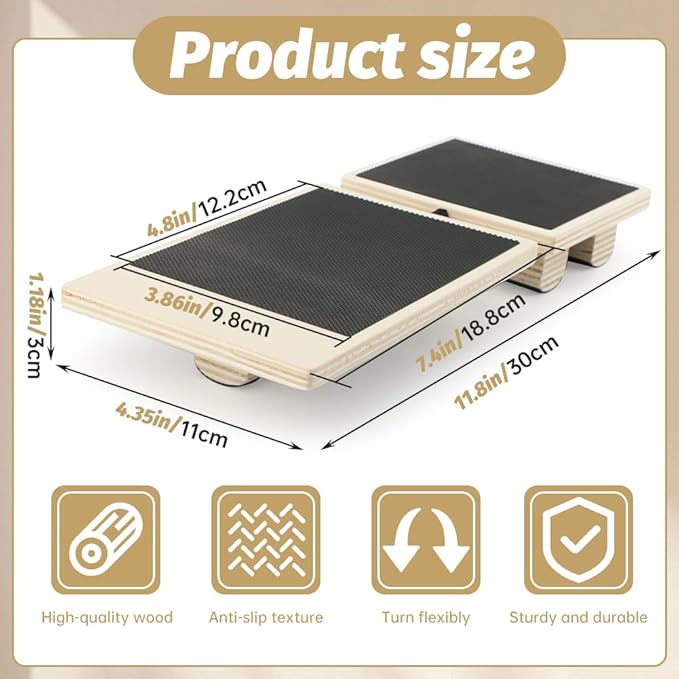 Ankle Balance Board Ankl e Foot Strengthener for Sprained,Single Leg Balance Board witth 2 Ankle Brace,Non-Slip Posture Corrector,Balance Training,Plantar Fasciitis Relief