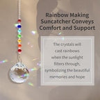 HEGELDA Memorial Gifts for Loss of Dad, Crystal Sun Catcher with Sympathy Poem Card, Refractive Prism Hanging Ornament, Father Bereavement Keepsake, Premium Gift Box Included