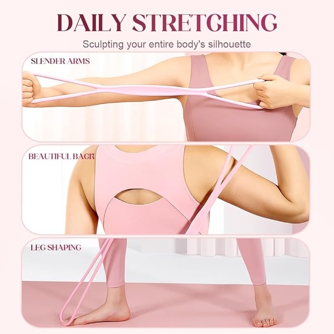 Resistance Bands, 2025 New Figure 8 Resistance Bands for Women Men, Exercise Bands with Handles for Working Out, Arm, Back, Fullbody Yoga Pulling Rope, Elastic Stretch Bands