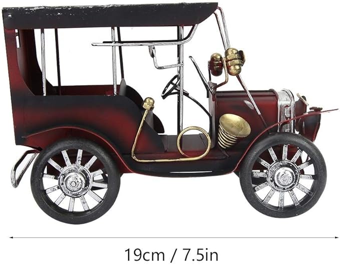 Old Vintage Car Model, Antique Car Miniature Arts Craft for Home Office Desk Shelf Decoration Gift Idea