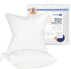 Continental Bedding | Down Alternative Throw Pillow Insert | 100% Cotton 250TC Shell | Medium Loft Decorative Cushion | 20x20 | 2 Pack