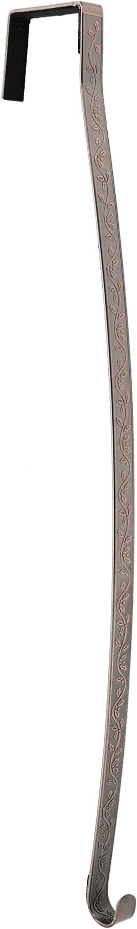 Haute Decor HighProfile Curved Over The Door Wreath Hanger (Holly Embossed - Oil-Rubbed Bronze) for Doors with Raised Features