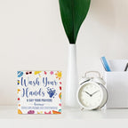 Wash Your Hands Sign Bathroom Decor Summer Bathroom Decor Summer Decorations Wooden Box Sign for Home Office Farmhouse Table Shelf
