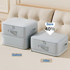 Ultra Space Saving Self Compression Organizer, Large Capacity Storage Bag, Self Compression Heavy Duty Organizer for Comforters Blanket Bedding Duvet (Gray, Thin Version, X-Large, 21x17x24in)