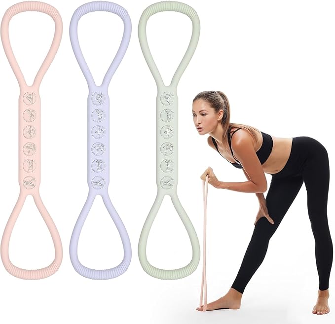 2026 Upgraded Figure 8 Resistance Band for Physical Therapy, Shoulder Back Arm Exercise Bands, 3 Resistance Levels for 15 25 35 Lb for Adult Elderly Kids