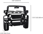 Jeep Wrangler Sculpture - Minimalist Decorative Accent for Off - Road Enthusiasts & Modern Home Decor | Collectible Design (Jeep Wrangler Front View Matte Black)