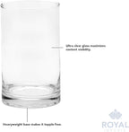 Royal Imports Flower Glass Vase Decorative Centerpiece for Home or Wedding - Cylinder Shape (8" Wide x 8" Tall, Clear)
