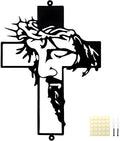 Goodangie00 Black Jesus Wall Cross Decor - 11.8" Metal Crucifix Wall Art Christian Hanging Decoration for Home Living Room, Church, Entryway, Prayer Room, Blessed Religious Easter Gift