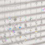 SUNNYCLUE 1 Box DIY 8 Sets Sun Moon Suncatcher Kit Sun Catcher Crystals Vintage Antique Silver Tibetan Style Faceted Ab Colors Rainbow Maker Suncatcher Kit for Birthday Summer Party Favors Gifts Adult