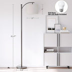 SUNMORY Arc Floor Lamp,Modern Floor Lamp with 3 Color Temperatures Bulb,Metal Standing Lamps with Adjustable Hanging Lampshade,Tall Floor Lamps for Living Room (Black)
