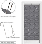 Dofilachy Hat Rack - Hat Organizer - Hat Racks for Baseball Caps, Visible Hat Holder - Baseball Cap Rack for Wall Door with 3 Hooks, 24 Deep Pockets (Dark grey, 1 pack)