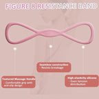 Figure 8 Resistance Bands for Women & Men – 15LB Silicone Pull Rope for Shoulder, Back & Arm Workout – Non-Slip Handles, Home Gym, Yoga & Physical Therapy – Toning, Posture Correction