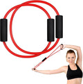 Barre Double Tube Red Resistance Band Exercise Tubes for Home Pilates Barre Workout