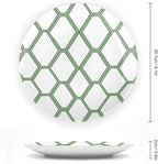 Grey Sage Green Mid Century Ceramic Decorative Plate of 6", 7", 9", 10", Custom Geometry Porcelain Dessert Plate Set, Art Decoration Household Decorations Wedding, Including Bracket And Special Hook