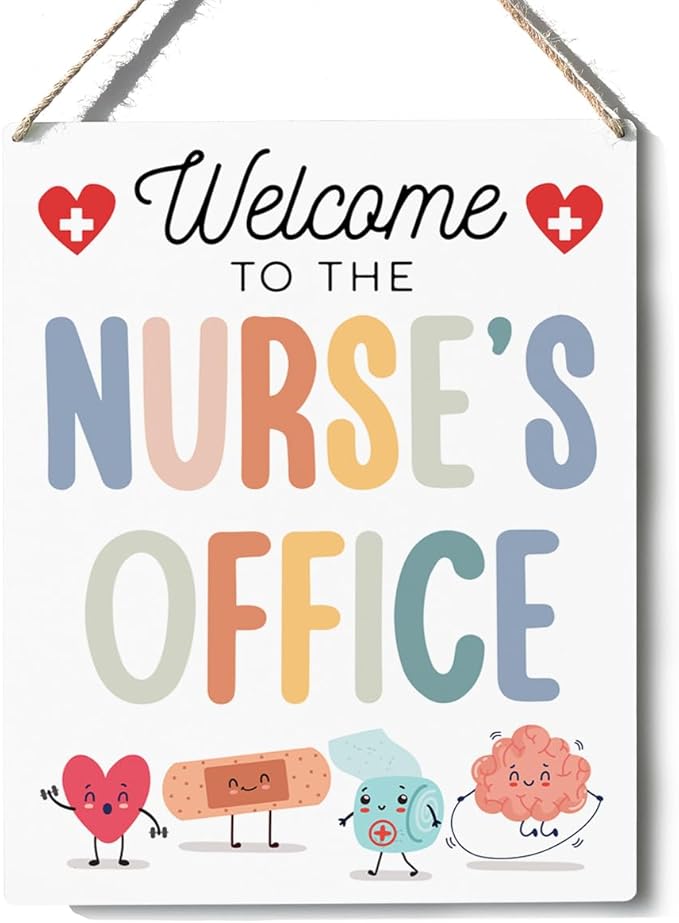 Xiolcxdr Nurse Office Classroom Welcome Decor Nurse Week Appreciation Thank You Gifts Wall Art Sign First Day of College Nursing Essentials Gifts for Nurses Medical Assistant Women Man