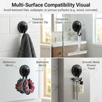 Strong Suction Cup Wreath Hanger for Front Glass Door - 20lb Vacuum Hooks for Window & Bathroom - Damage-Free, Reusable Outdoor Christmas Wreath Holder for Holiday Decor, 2-Pack (Black)
