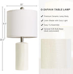 G-SAFAVA 20.5" Small Table Lamps for Living Room Lamp Set of 2 Ceramic Lamps for Bedroom Bedside Lamps Modern Boho Lamps for Night Stands Farmhouse Nightstand Lamp Side End Table Lamp, White