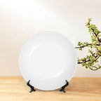 AKAISOEDN Custom Bone China Decorative Plate with Picture Logo Text Personalized DIY Photo Ceramic Dinner Plates with Display Stand Living Room Kitchen Office Decoration, White, 10in