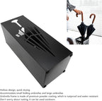 Square Metal Umbrella Holder, Umbrella Stand Rack for Entryway with Hollow Pattern, Fast Drying Rack Holder for Office and Entryway (Black)