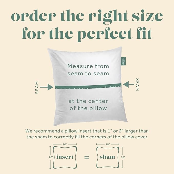 ComfyDown 22X22 Decorative Throw Pillow Insert, Down and Feathers Fill, 100% Cotton Cover 233 Thread Count, Square Pillow Insert - Made in USA (Single)