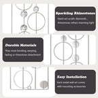 ZEXUIRU 2 Pcs Abstract Metal Art for Wall Decor Living Room Bedroom Bathroom Office Metal Bling Modern Geometric Hanging Vertical Small Iron Sculpture Plaque Pack -Silver 15.7in