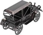 Vintage Grey Classic Car Ornament, Retro Iron Antique Model Decoration for Home Office Desk, Mini Metal Collectible Craft with Authentic Detailing for Car Enthusiasts