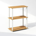 Furinno Turn-N-Tube Book Shelf, 3-Tier Bookshelf, Bookcase with Multipurpose Compact Display Rack, 11.6 x 23.6 x 29.6, for Living Room, Bedroom, Home Office, Beech