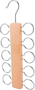 Yinhing 10 Hook Scarf Hanger, Wood Multi Functional Organizer for Scarves Ties Belts, with Smooth Edges and Resilient Design