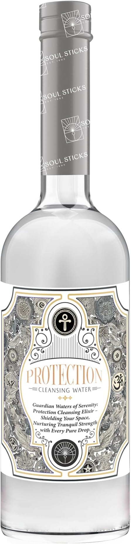SOUL STICKS Cleansing Water 7.5 oz. Bottle for Rituals, Clearing Negative Energy and Purifying Home Spiritual Florida Water (Protection)