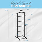 Kings Brand Furniture - Menros Metal Suit Valet Stand, Clothes Rack, Black