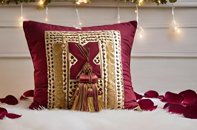 DÉCOPRO Elegant Hand-Crafted 4" (10cm) Key Tassel, 3 1/2" (8.5cm) Loop, Accented with Crown Tassels (KTAX4) Golden Brown Beige Multicolor #LX09 (Golden Beige, Dark Red, Plum Purple) Individually Sold