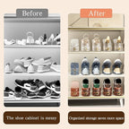 Shoe Slots Organizer, Adjustable 10 Pack Shoe Stacker for Closet Storage, Clear Double Layer Space Saver, Durable and Stackable Shoe Holder for Sneakers Heels and Flat