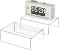 Acrylic Shelf Riser 6x4.3x2 pack of 2, Clear Display Shelf 6” for Figure, Cosmetics, Bags, Shoes, Toys, Collectibles, 6x4.3x2 Inch