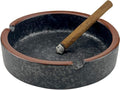 Ceramic Ashtray Stylish Indoor & Outdoor Cigarette Ashtray for Home, Coffee Bars, and Patios，Lava Dazzling Black (Medium Size)