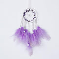 Pretty Jolly Crystal Stone Small Dream Catchers Purple Feathers Mini Dreamcatchers with Beads for Cars Rear View Mirror Hanging Decoration Good Luck Travel Charm Bedroom Ornaments for Women Girls