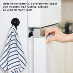 Magnetic Wreath Hanger, Heavy Duty Magnets with Hook for Refrigerator, Christmas Decoration Magnetic Hooks for Metal Front Door, Cruise Hook Hanger for Hanging Cabins Grill Coat Pattern (Black - 4PCS)