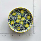 Sicilian Decorative Ceramic Plate with Lemon Design, Hand-Painted, 9 inch Diameter