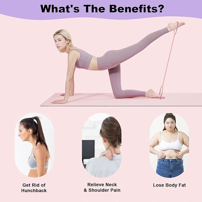 Figure 8 Resistance Bands, 8-Shaped Exercise Band for Women Arms Shoulder Back Legs Stretching Pilates Yoga